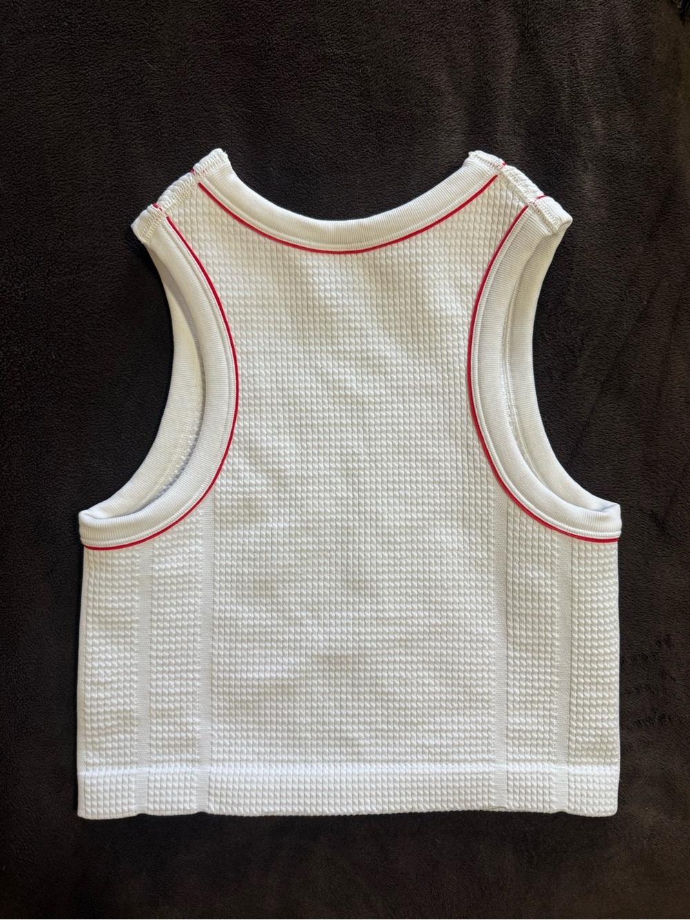 all in motion White Tank Top with Red Trim - Picture 3 of 5